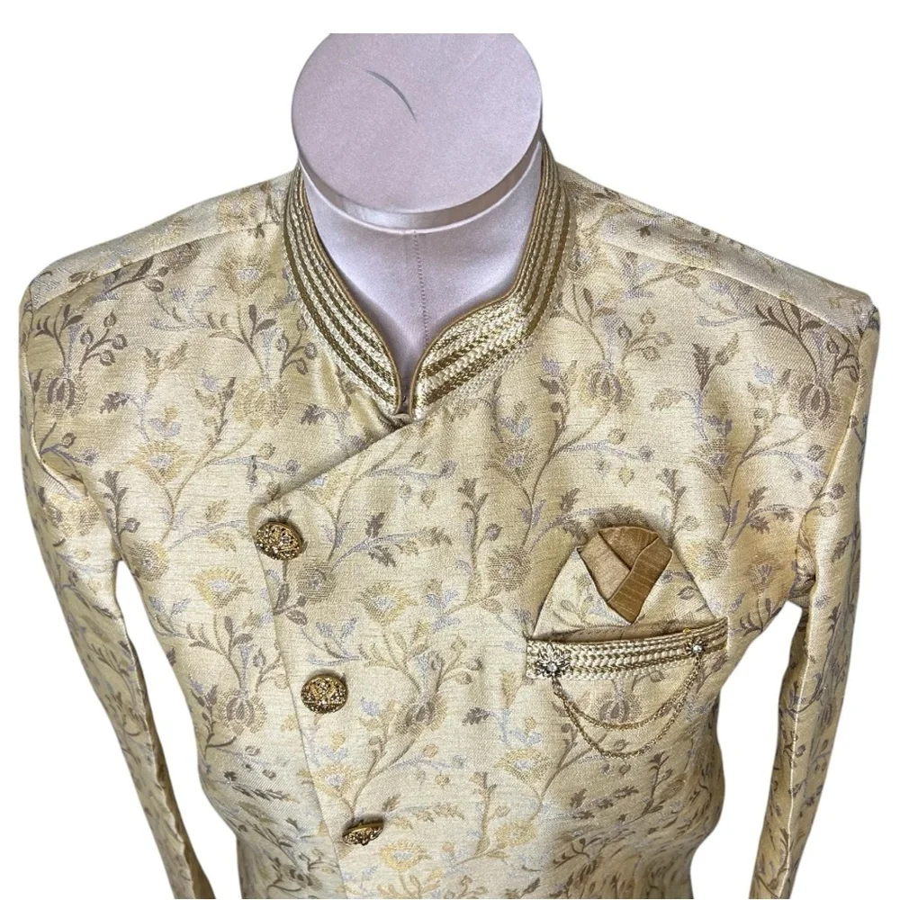 Indian Mens Wedding Bollywood Party Designer Traditional Indo Western, S… - Picture 7 of 12